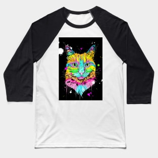 Neon Cat Baseball T-Shirt